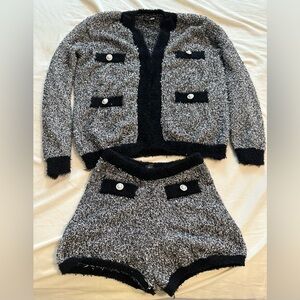 Fashion Nova Black and White Knit Set